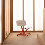 Lounge křeslo Arba Plywood - Oranžová / světle šedá