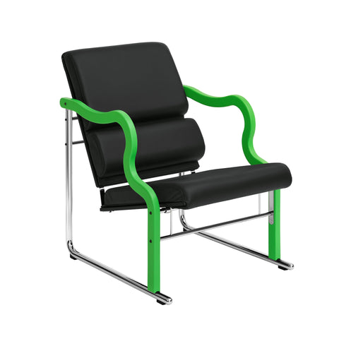 Křeslo Experiment 501, Green / Black Leather