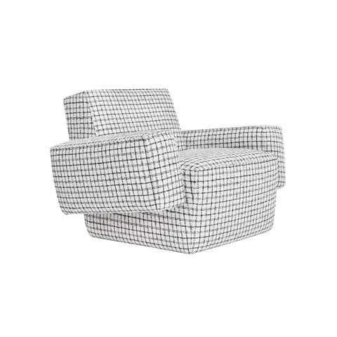Křeslo Hunk s područkami Checkered Black / White