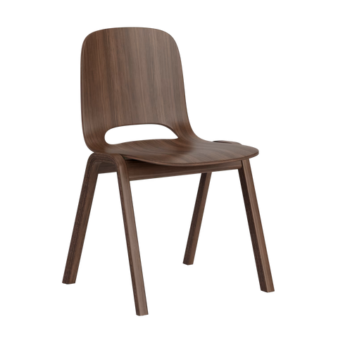 Židle Touchwood, dřevěná základna Walnut