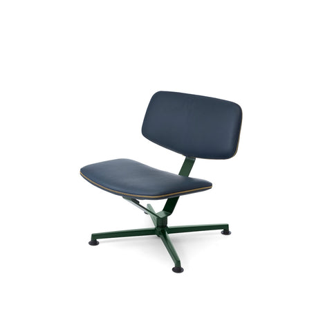 Lounge křeslo Arba Leather - Tmavě zelená / tmavě modrá